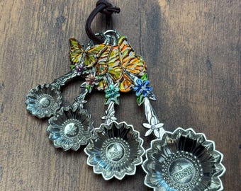 Orange Butterflies 4 PC Measuring Spoon Set