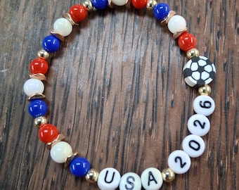 USA Soccer 2026 Beaded Bracelet