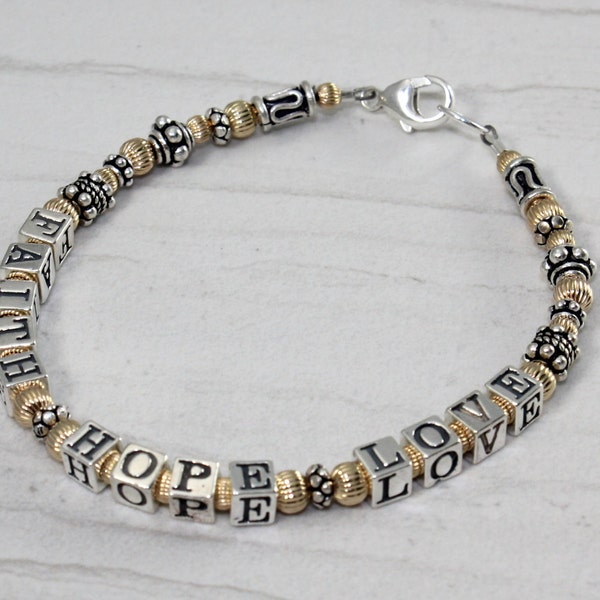 Faith Hope Love Bracelet Etsy