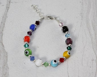 Child's Sterling Silver Evil Eye Bracelet