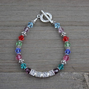 Custom Nana Swarovski Crystal and Sterling Silver Bracelet