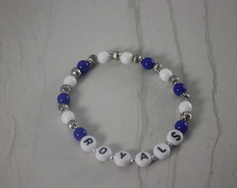 Kansas City Royals White Letter Stretch Bracelet