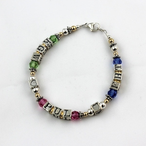 Initial Birthstone Style Mother's or Grandmother's Bracelet image 1