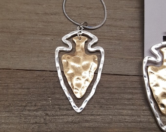 Gorgeous Two Tone Arrowhead Necklace