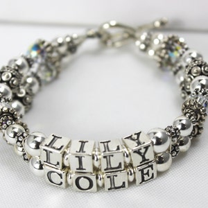 Sterling Silver Mother's or Grandmother's  Name Bracelet (SEE DESCRIPTION)