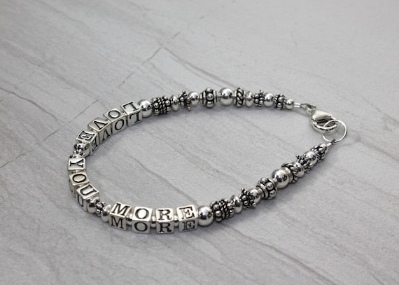 Sterling Silver love You More Bracelet. Etsy Canada