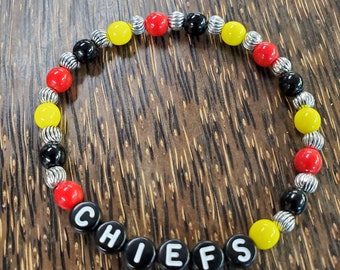 Kansas City Chiefs Beaded Bracelet