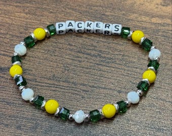 Packers Team Colors Beaded Bracelet
