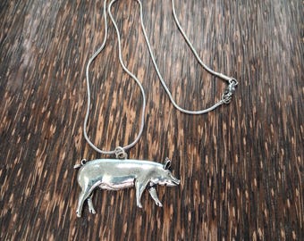 Fun Pig Pendant on 18" Stainless Chain