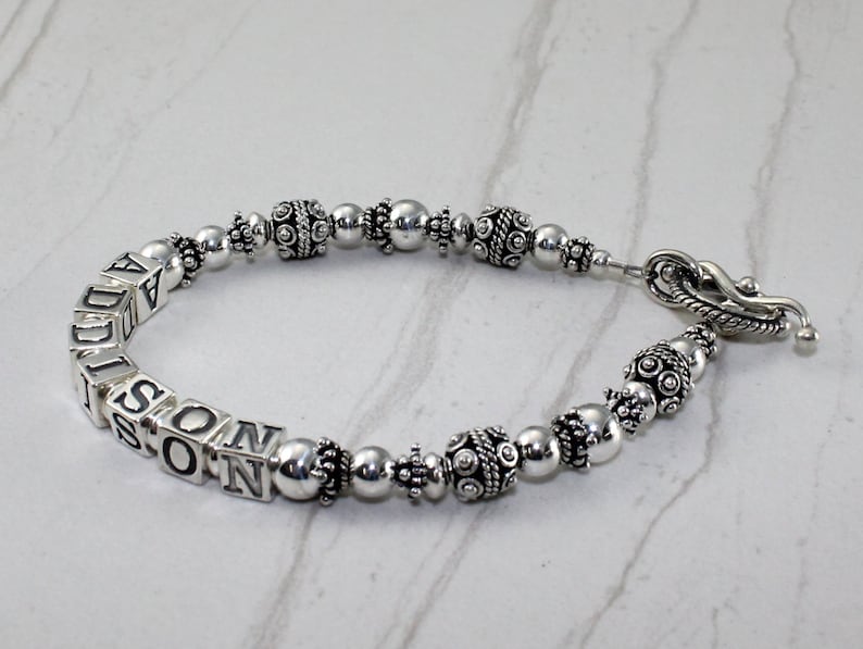 Sterling Silver Mother's Grandmother's Bracelet Etsy
