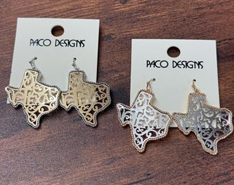 Texas Sized:  Lasso Trim Texas Filigree Stamped Earrings