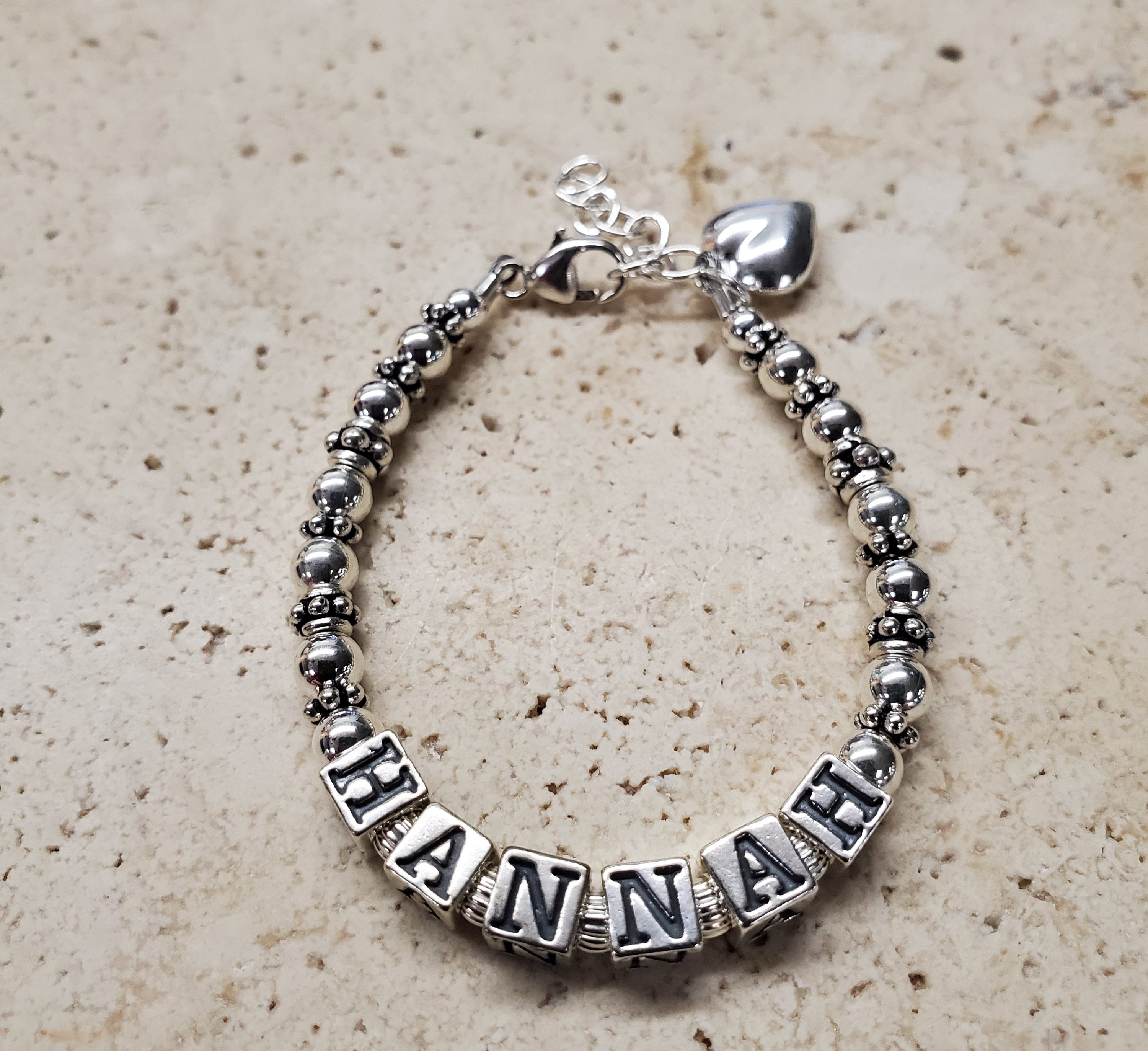Adult Size Personalized All Sterling Silver Name Bracelet Etsy