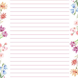 Papel para escribir cartas con motivos florales