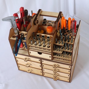 Tool Rack Plywood, Tool Storage Rack, Handcrafted Wooden Tool Holder, Handcrafted Wooden Tool Holder, Multi-Purpose Tool Organizer