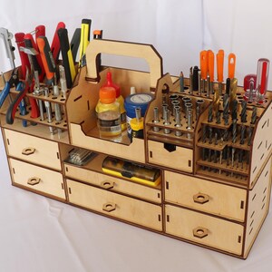Tool Rack Plywood, Tool Storage Rack, Handcrafted Wooden Tool Holder, Handcrafted Wooden Tool Holder, Multi-Purpose Tool Organizer