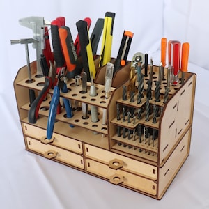 Tool Rack Plywood, Tool Storage Rack, Handcrafted Wooden Tool Holder, Multi-Purpose Tool Organizer, Оrganizer for a radio amateur
