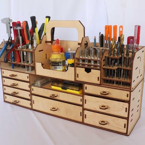 Tool Rack Plywood, Tool Storage Rack, Handcrafted Wooden Tool Holder, Handcrafted Wooden Tool Holder, Multi-Purpose Tool Organizer