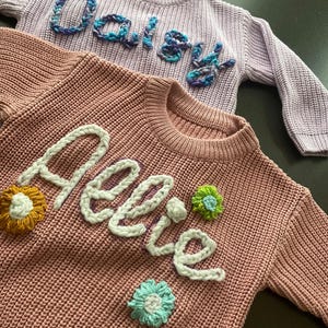 Personalized Baby Name Sweater, Embroidered Children Sweatshirt, Knit Sweater Toddler, Custom Baby Sweater with Name, Customized Baby Gifts