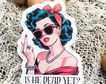 Anti-Trump Vinyl Sticker: Retro Pin-Up Feminist Protest