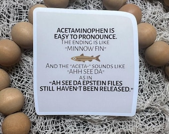 Acetaminophen Meme Sticker: Funny Anti-Trump Political Satire Vinyl Decal
