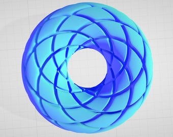Aether Spiral Torus | Rodin Coil Torus STL File 139mm x 48mm Diameter Coil | Magnetic Generator | iToroid Vortex Field Generator 2 x 7 TURNS