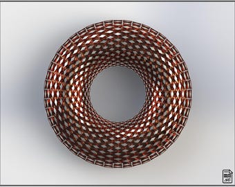 Rodin Coil Torus .STL 160mm. x 50mm. Diameter Coil | iToroid Vortex Wave Field Generator | PEMF Coil 2 x 24 groves