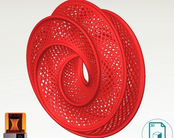 Umbilical Torus .STL | Three-dimensional single-edge ring that wraps around three times before returning to its starting point.