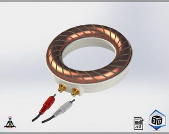 Rodin Coil Torus .STL 136mm. x 24mm. Diameter with Base | 3D File STL | iToroid Vortex Wave Field Generator | PEMF 5 x 5 groves