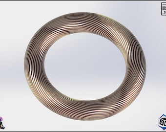 Rodin Coil Torus .STL | 4.7inch 120mm. x 20mm. Diameter Coil | 3D File STL | iToroid Vortex | Samarit PEMF Coils 1 x 36 Turns