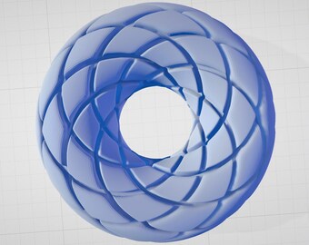 Aether Spiral Torus | Rodin Coil Torus STL File 193mm x 66mm Diameter Coil | Magnetic Generator | iToroid Vortex Field Generator 2 x 7 TURNS