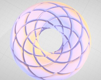 Aether Spiral Torus | Rodin Coil Torus STL File 109mm x 38mm Diameter Coil | Magnetic Generator | iToroid Vortex Field Generator 2 x 7 TURNS