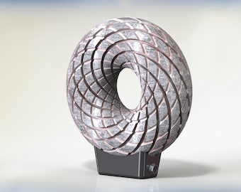 Rodin Coil Torus .STL 10 Inches Diameter Coil + Coil Holder | 3D File STL | iToroid Vortex Wave Field Generator | PEMF Coil 2 x 12 groves