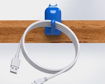 Desk Cable Organizer Hook – 3D Print STL – Headphone Holder – Modern Cable Management – Minimalist Desk Setup – Digital Download