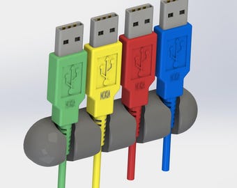 Organizador de Presilhas para Cabos - 4 Unidades - Arquivo STL para Impressão 3D