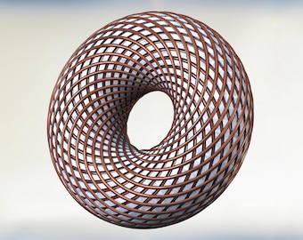 Rodin Coil Torus 10 Inches Diameter Coil | iToroid Vortex Wave Field Generator | 3D File STL |  10 inch x 3.54 inch PEMF 2 x 24 groves .STL