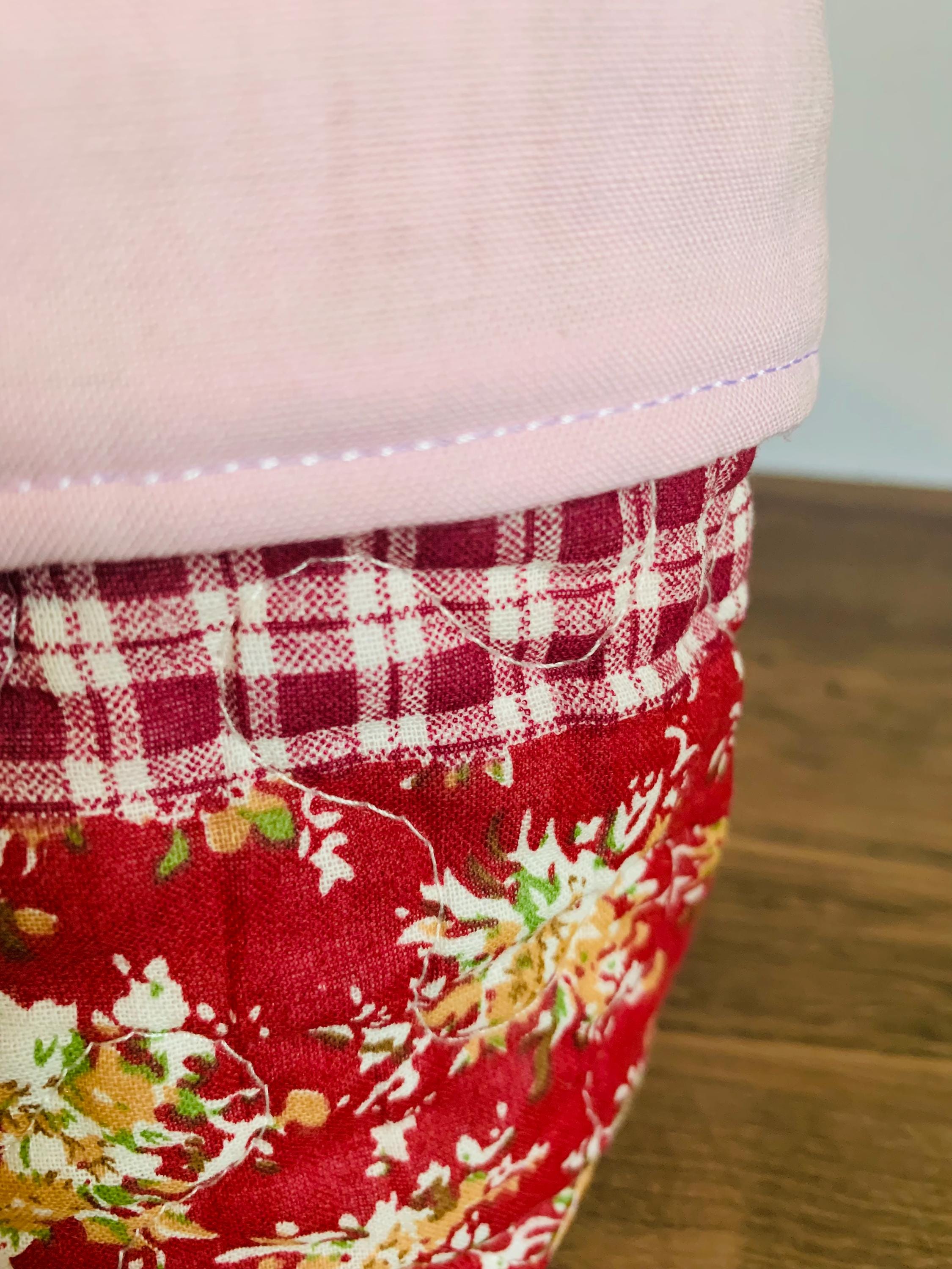 Quilted Fabric Buckets Storage Patchwork Desk Organizers for Teachers ...