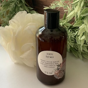 Jasmine Moisturizing Body Wash: Organic Aloe & Vitamin E, Natural Essential Oils