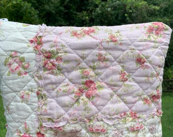 Quilted Bible Carrying Case Handmade Book Sleeve Shabby Chic