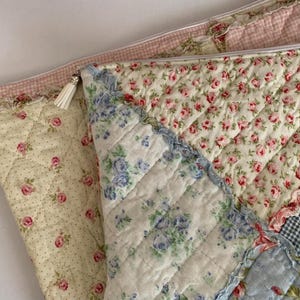 Quilted Bible Cover Bible Bag Quilted Shabby Chic Bible Sleeve Christian Gift for Women image 1