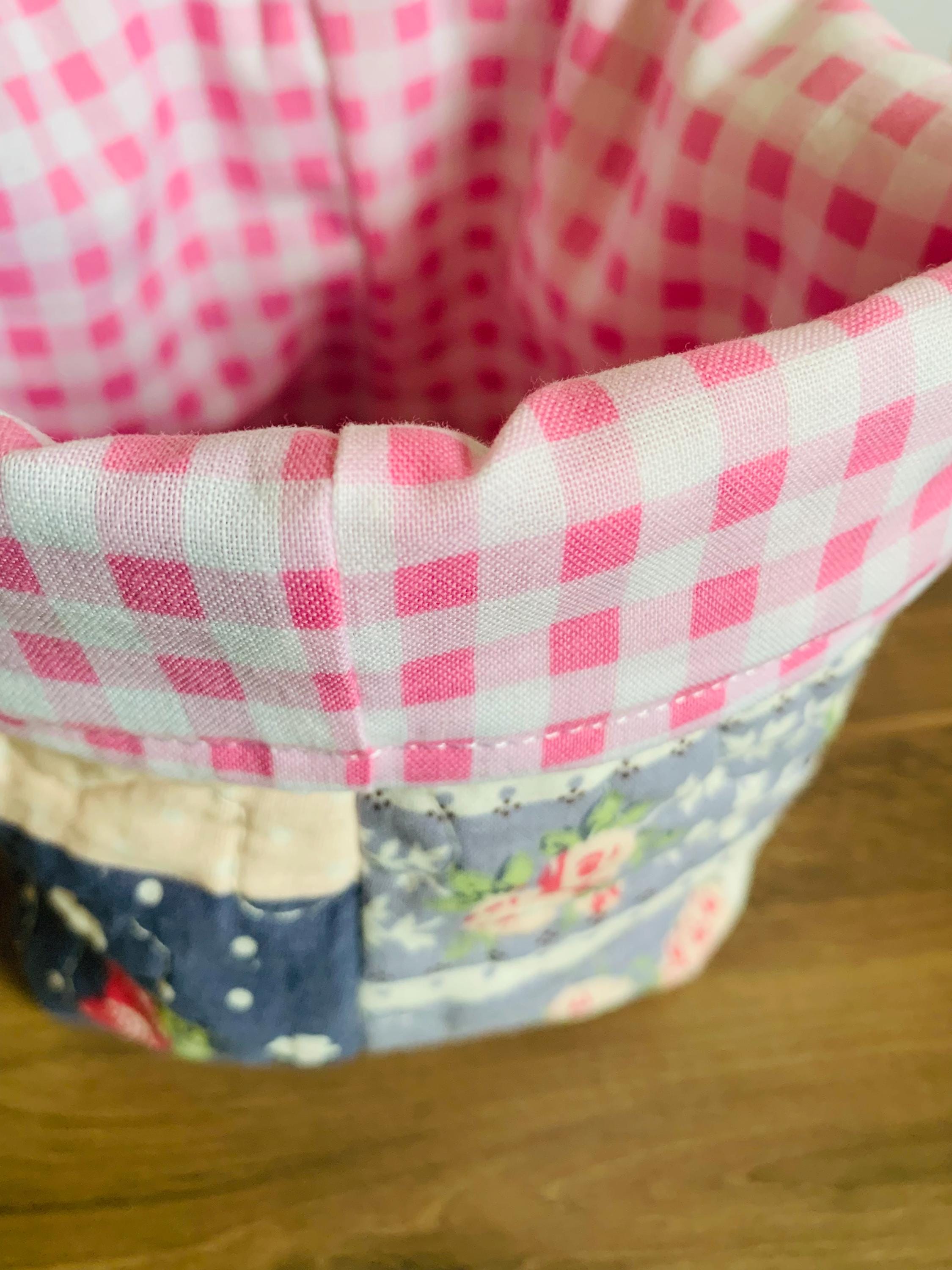 Quilted Fabric Buckets Storage Patchwork Desk Organizers for Teachers ...