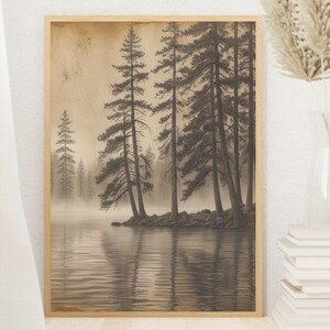 Vintage-inspirierte digitale Wald Wandkunst - hochauflösende JPG-Dateien zum Sofort-Download - Perfekt für Naturliebhaber und Wohnkultur