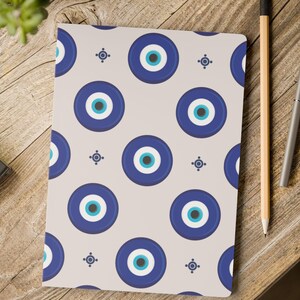 Evil Eye Softcover Journal, Lined Pages Notebook, Meditation, Yoga, Hamsa Print, Protection, Boho Diary Notes