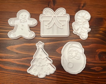 Christmas Cookie Cutters: Santa, Tree, Gingerbread - Holiday Baking Set