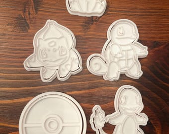 Pokemon Cookie Cutters & Stamps | Pikachu, Pokeball Baking Set