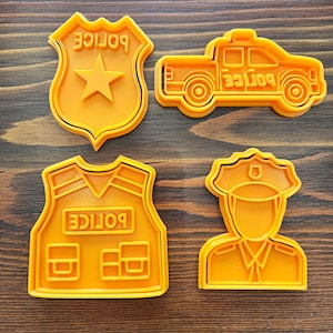 Police-Themed Cookie Cutter Set | 4 Fun Designs for Baking and Crafts
