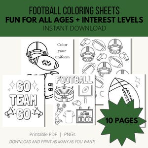 Football Coloring | GameDay Activities | Downloadable coloring sheets | Football Coloring Bundle | Kids Coloring | Adults Coloring Pack