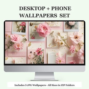Desktop Wallpaper Aesthetic, Desktop Wallpaper Set, Floral Desktop Wallpaper, Cozy Desktop Wallpaper, Cute Desktop Wallpaper, Roses Desktop
