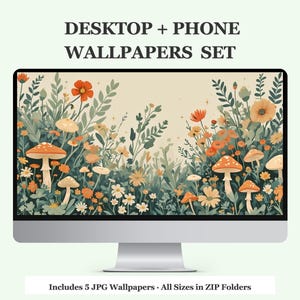 Floral Desktop Wallpaper, Desktop Wallpaper Set, Cozy Desktop Wallpaper, Desktop Wallpaper Flower, Cute Desktop Wallpaper,