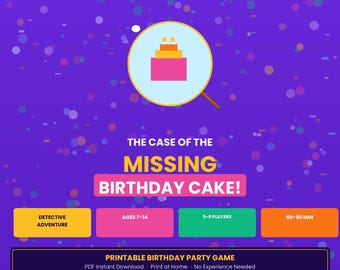 Juego de misterio para fiestas de cumpleaños infantiles (imprimible) / Actividad de detectives para niños de 7 a 12 años / Descarga instantánea / Juego de misterio para cumpleaños