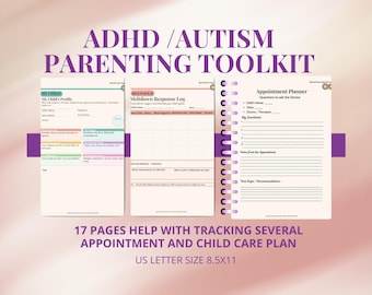 Kit imprimible para padres de niños con TDAH y autismo / Planificador de necesidades especiales / Seguimiento del IEP / Registro de crisis / Organizador para madres de niños con autismo / Organizador para cuidadores